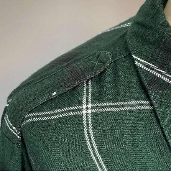Sanctuary Green Plaid Boyfriend Shirt - Picture 4 of 11